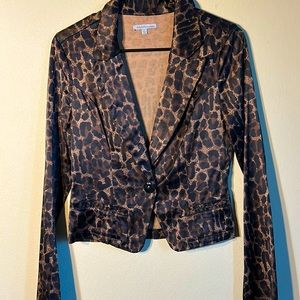 Soft cheetah print business work button down